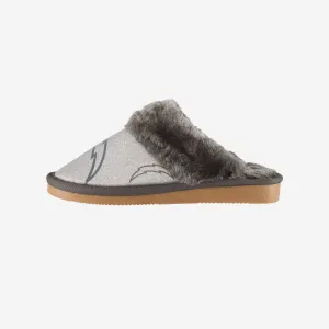 Los Angeles Chargers Womens Glitter Open Back Fur Moccasin Slipper