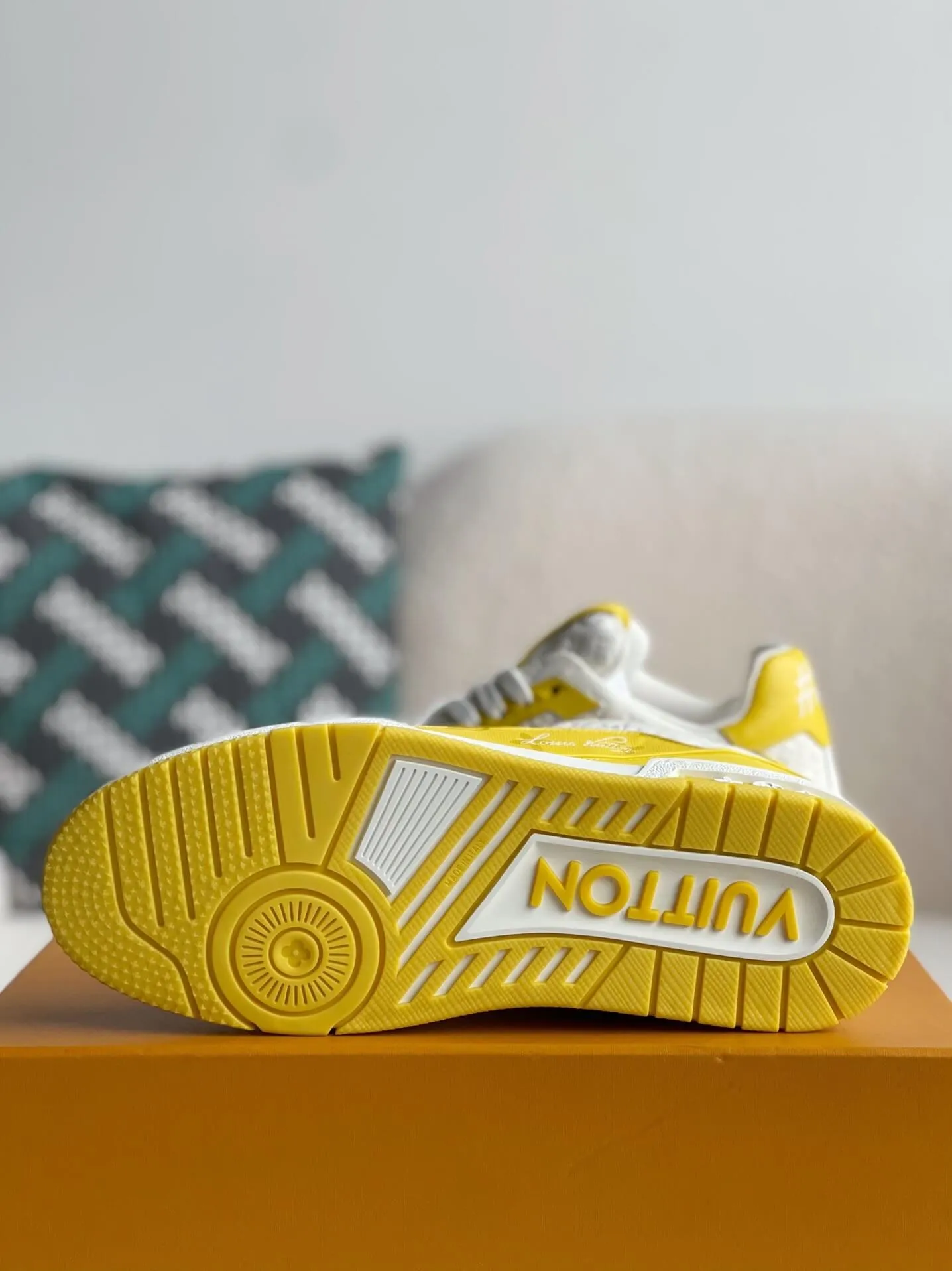 Louis Vuitton LV Monogram Yellow White Trainer Sneaker