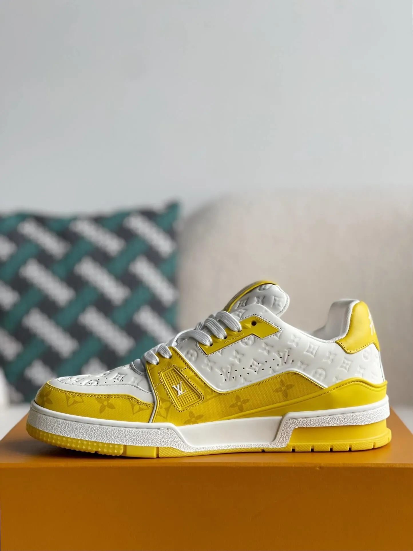 Louis Vuitton LV Monogram Yellow White Trainer Sneaker