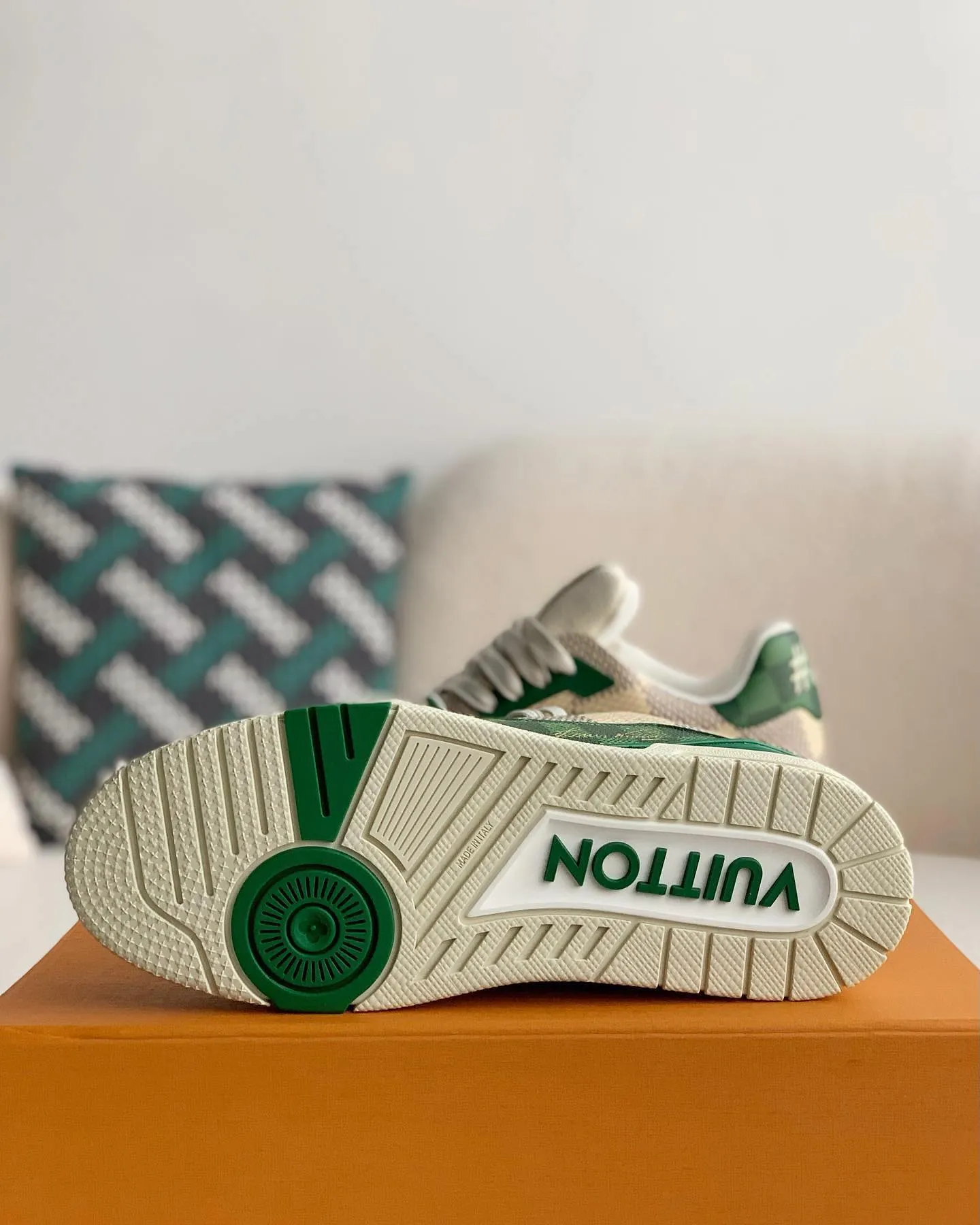 Louis Vuitton LV Trainer Damier White Green Sneakers