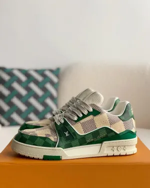Louis Vuitton LV Trainer Damier White Green Sneakers