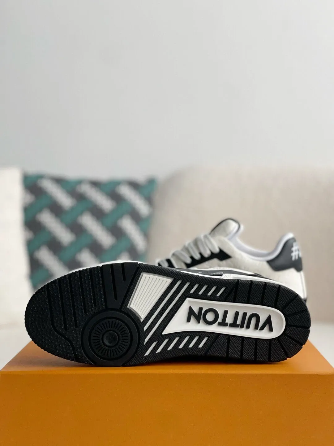 Louis Vuitton LV White Black Trainer Sneaker