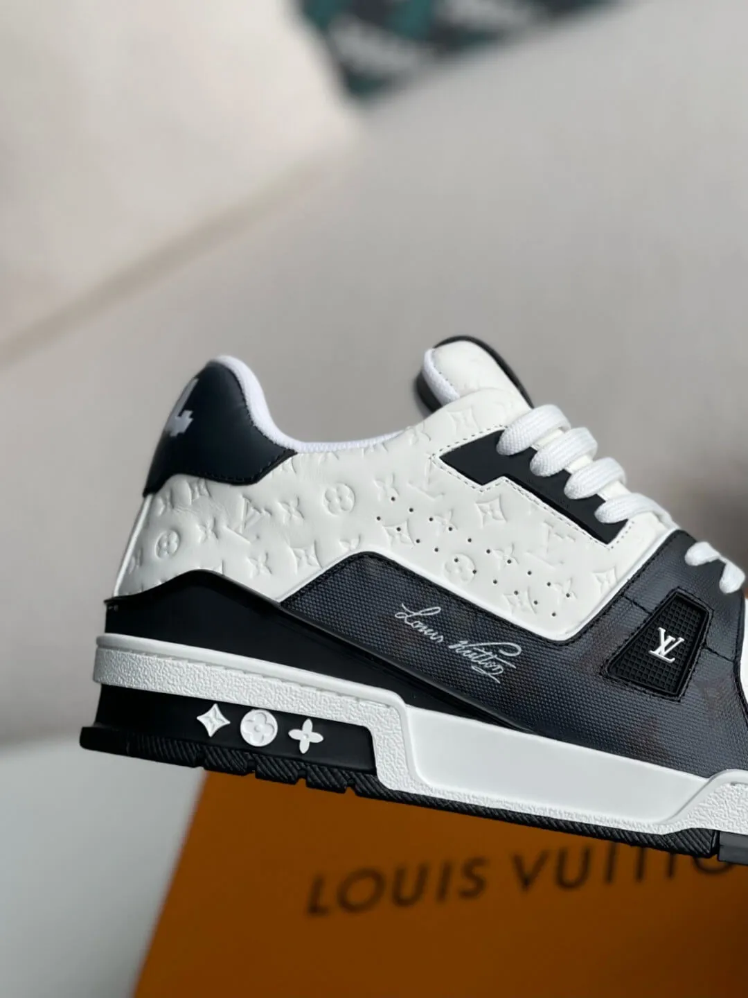 Louis Vuitton LV White Black Trainer Sneaker