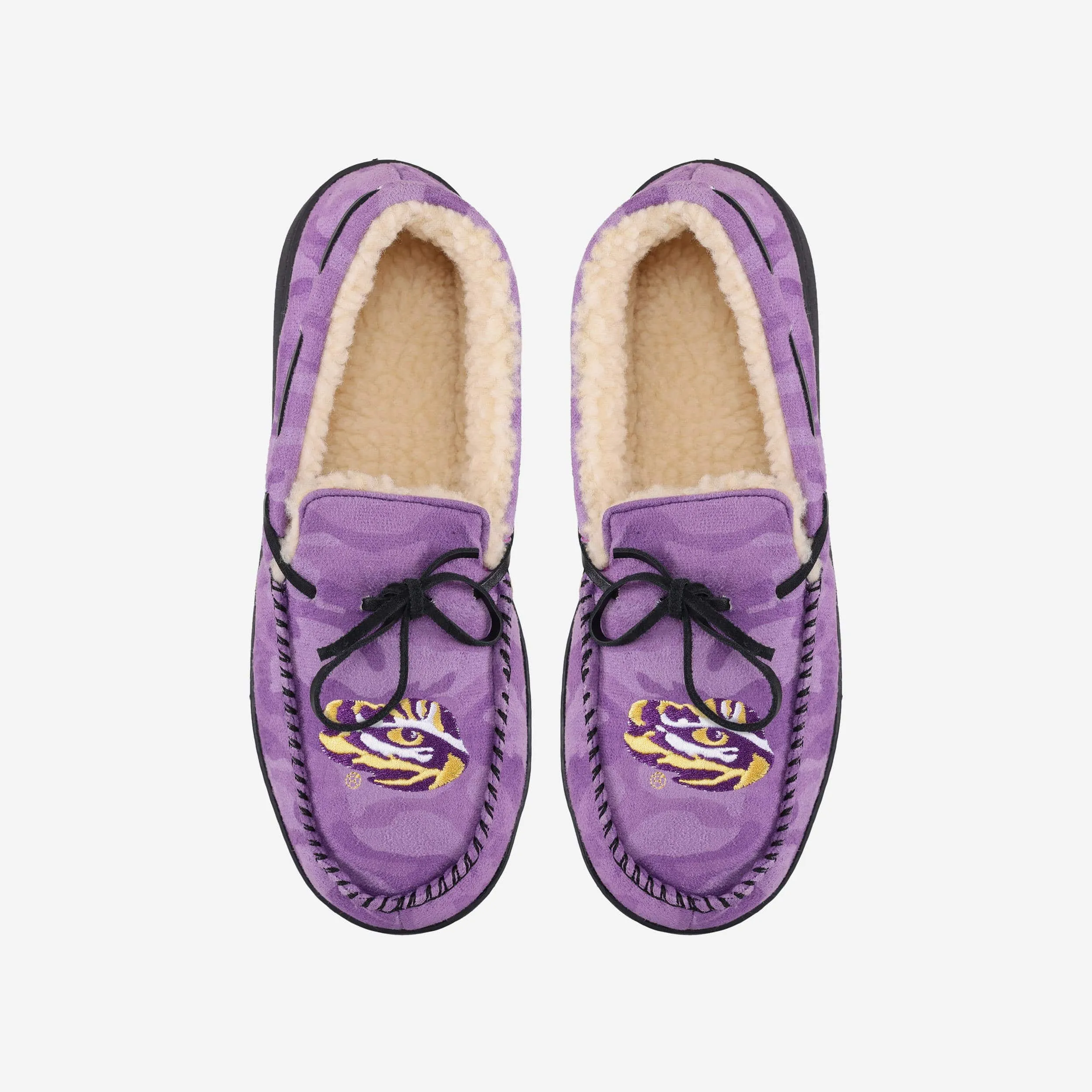 LSU Tigers Printed Camo Moccasin Slipper