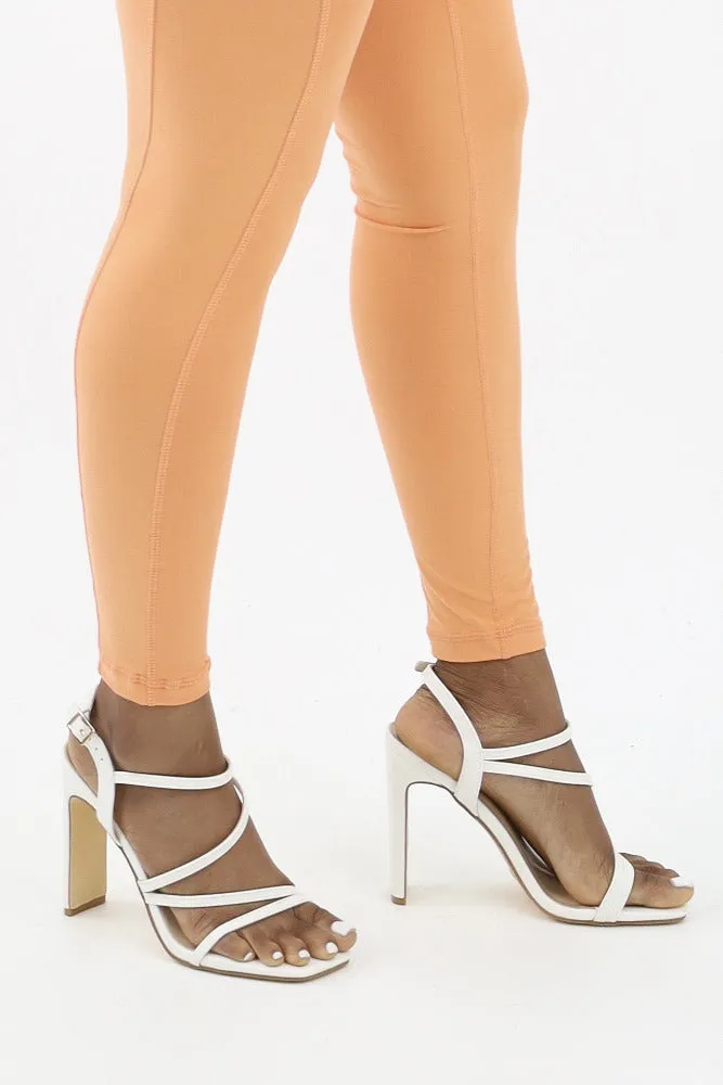 Luxe Strappy High Heels -White