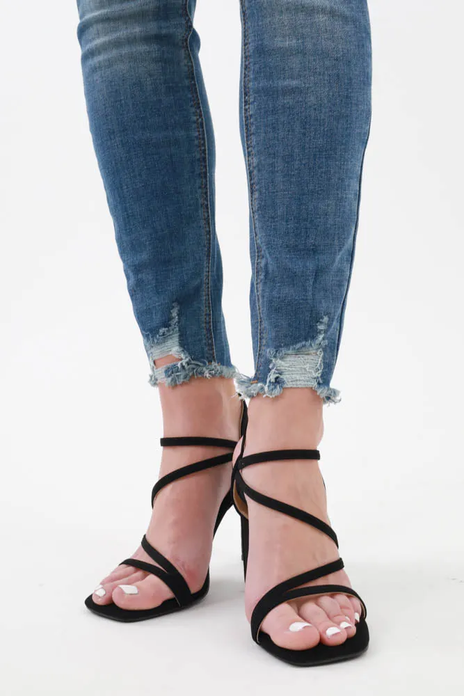 Luxe Strappy High Heels -White