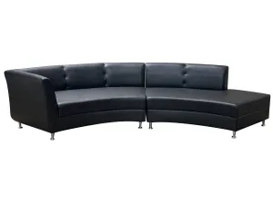 LUXURY 2PC SEMI-BACK SOFA - BLACK