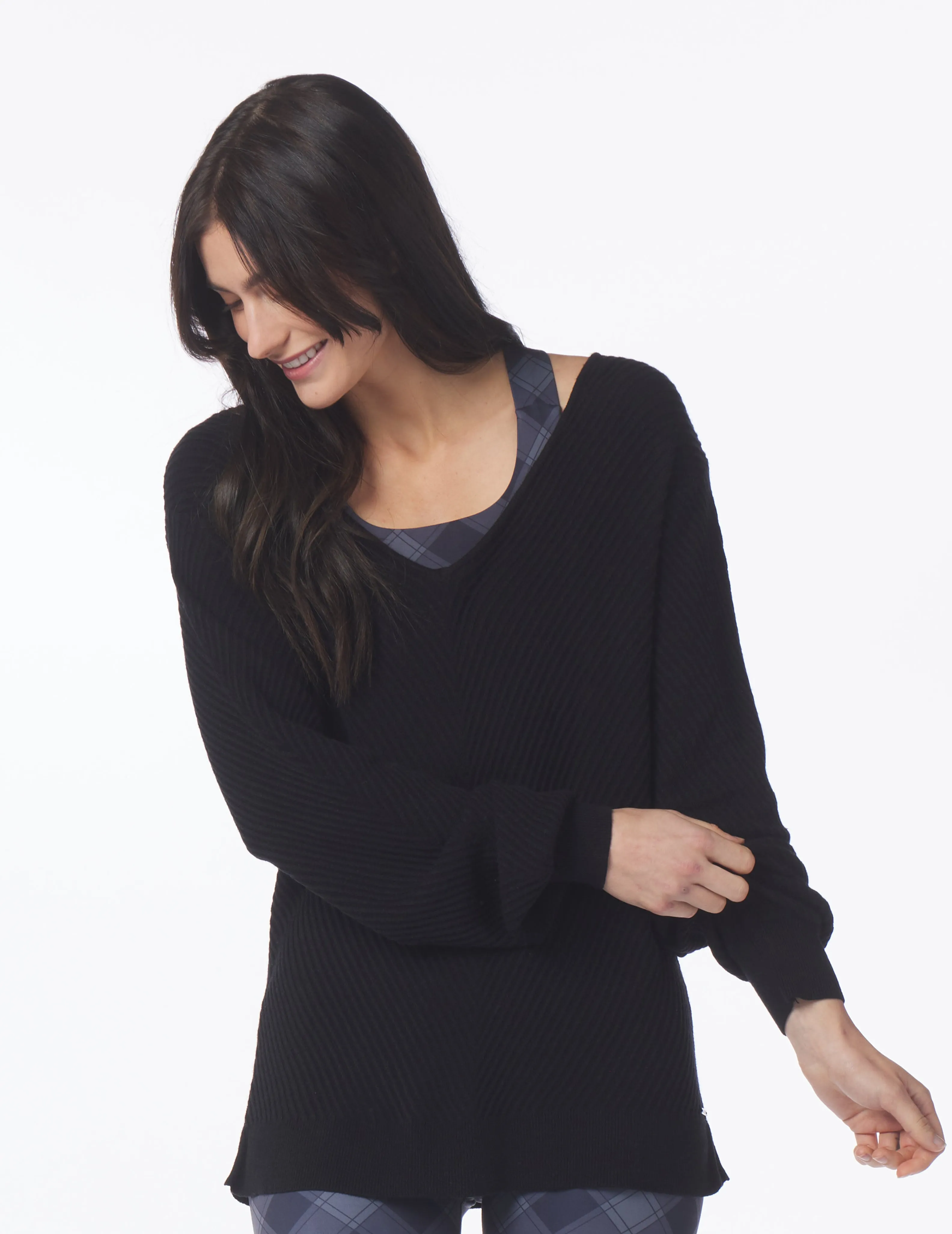 Luxury Rib Sweater: Black