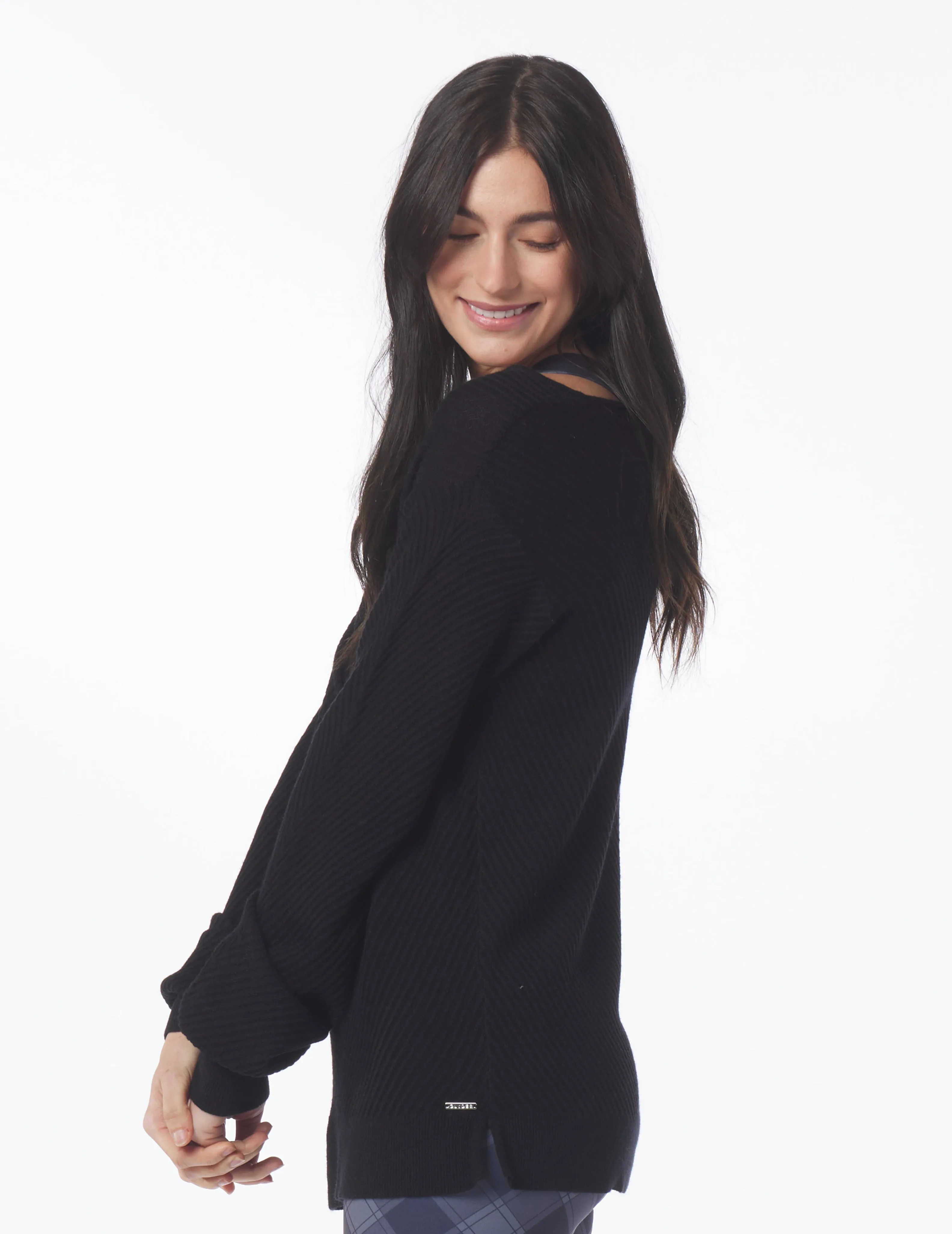 Luxury Rib Sweater: Black