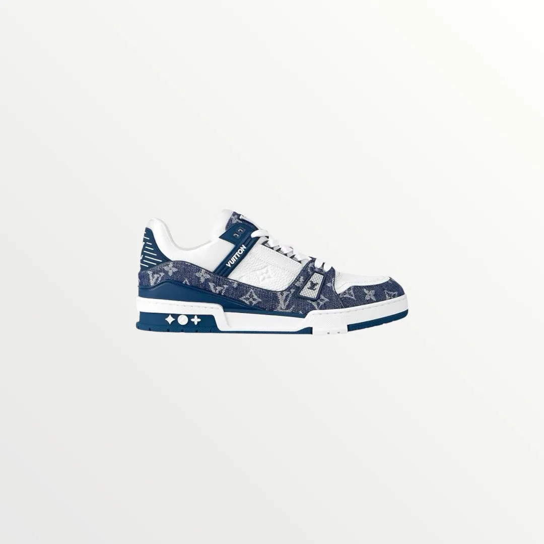 lv trainer blue sneaker