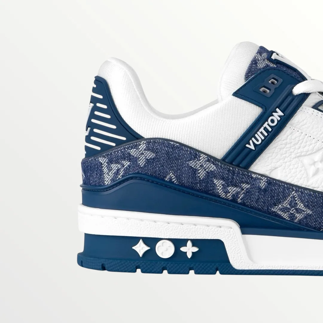 lv trainer blue sneaker
