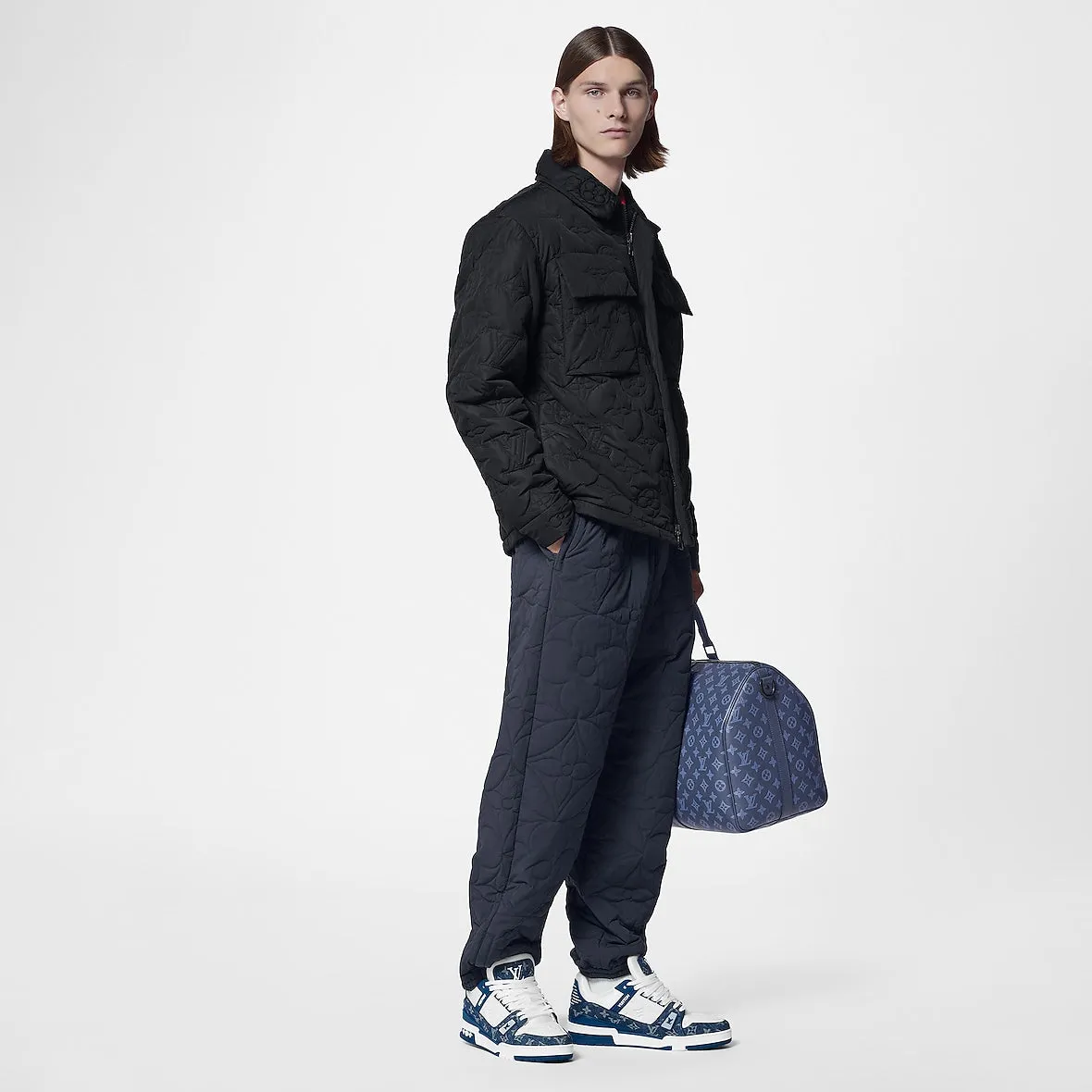 lv trainer blue sneaker