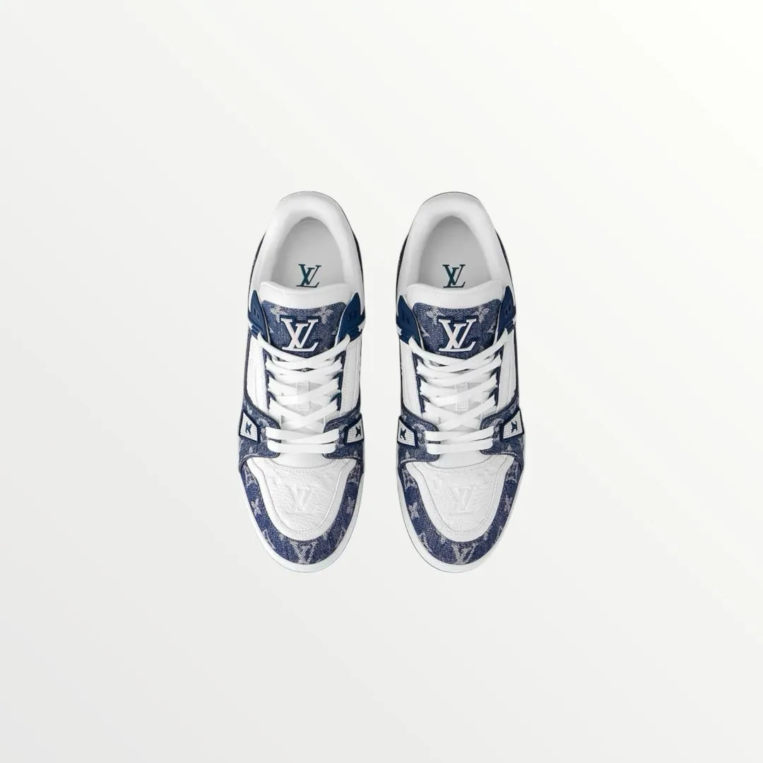 lv trainer blue sneaker