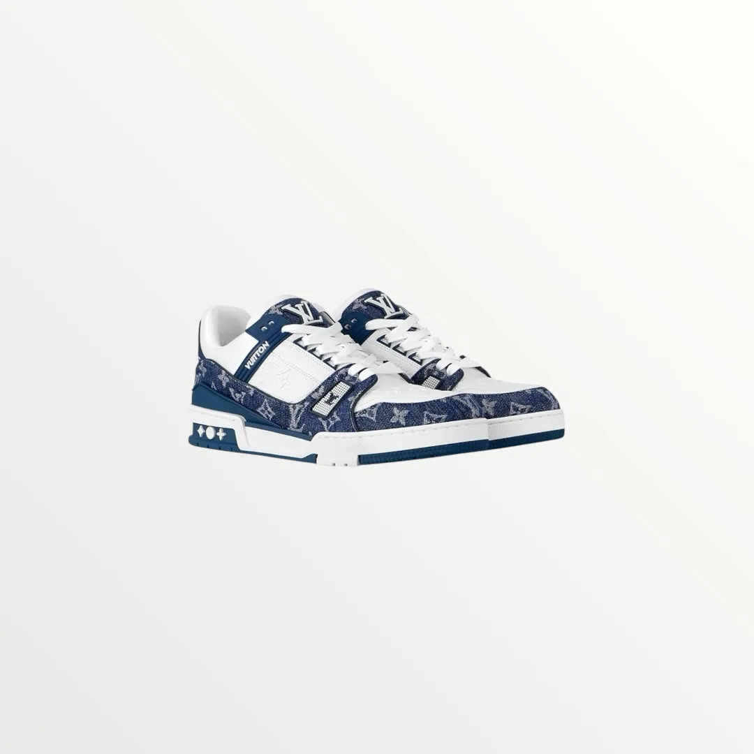 lv trainer blue sneaker