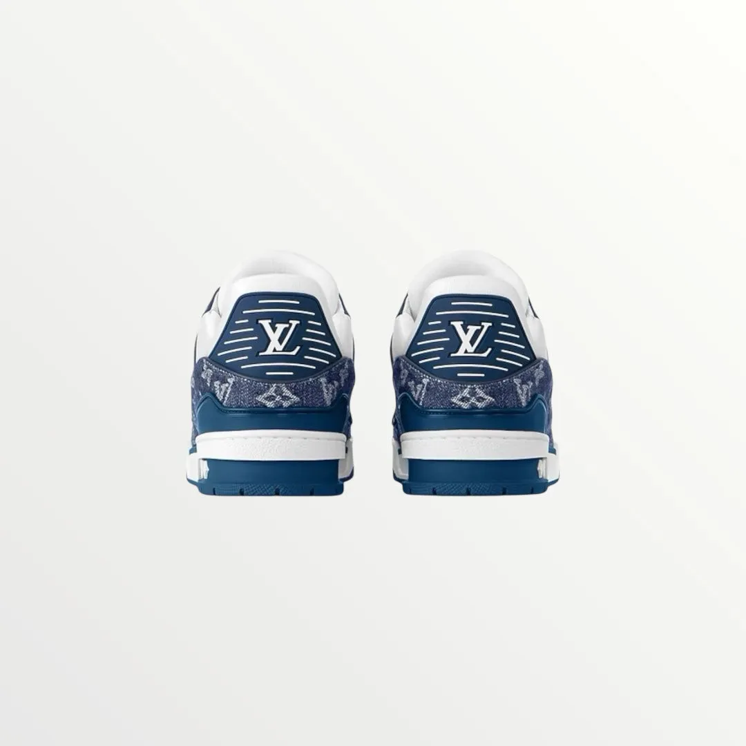 lv trainer blue sneaker