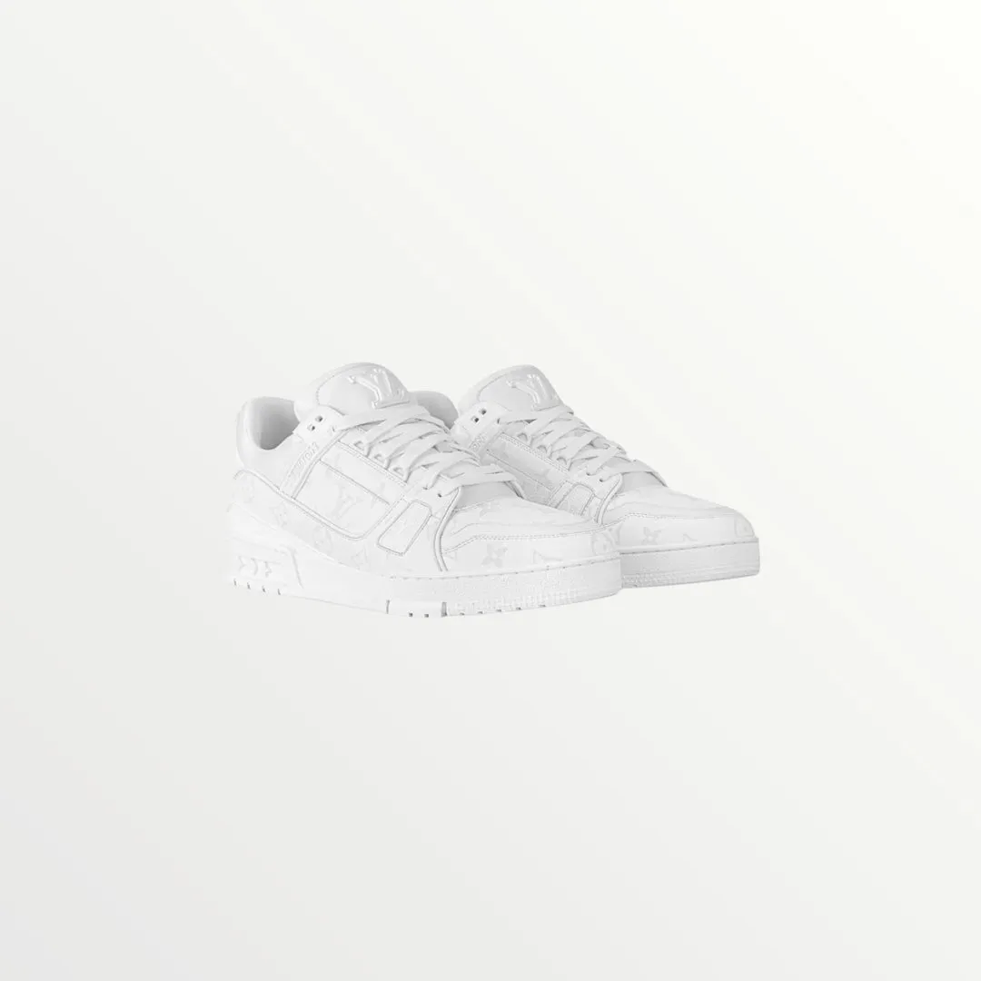 lv trainer white sneaker