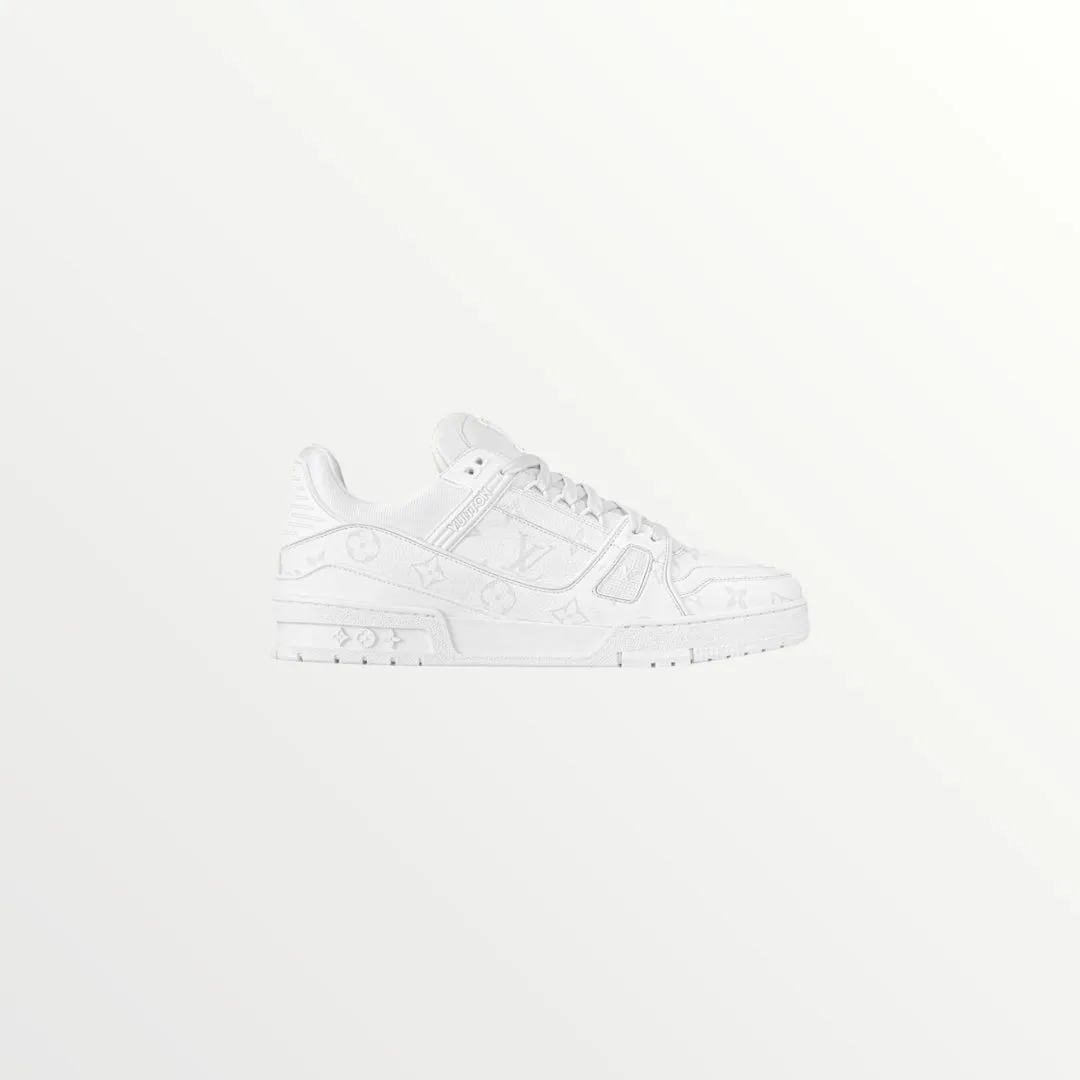 lv trainer white sneaker