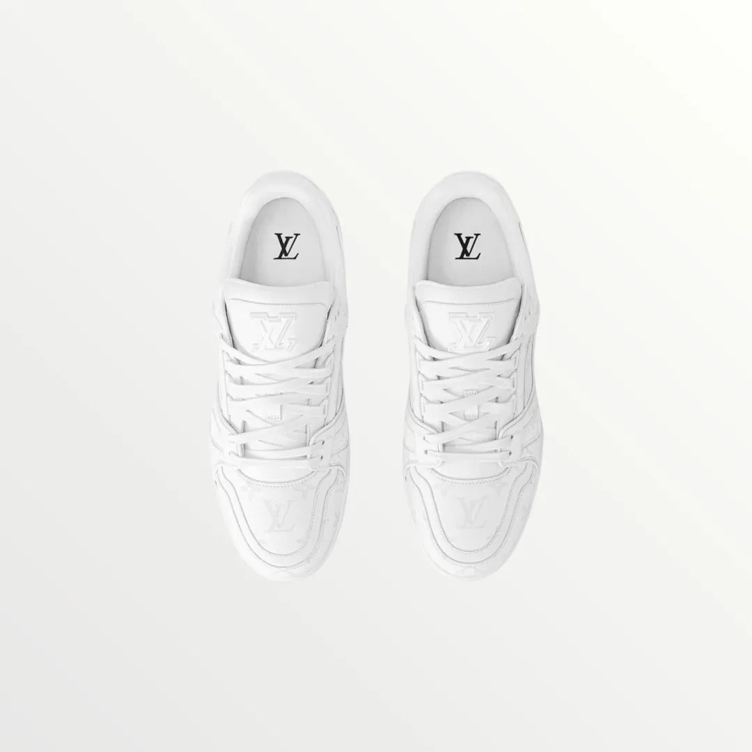 lv trainer white sneaker