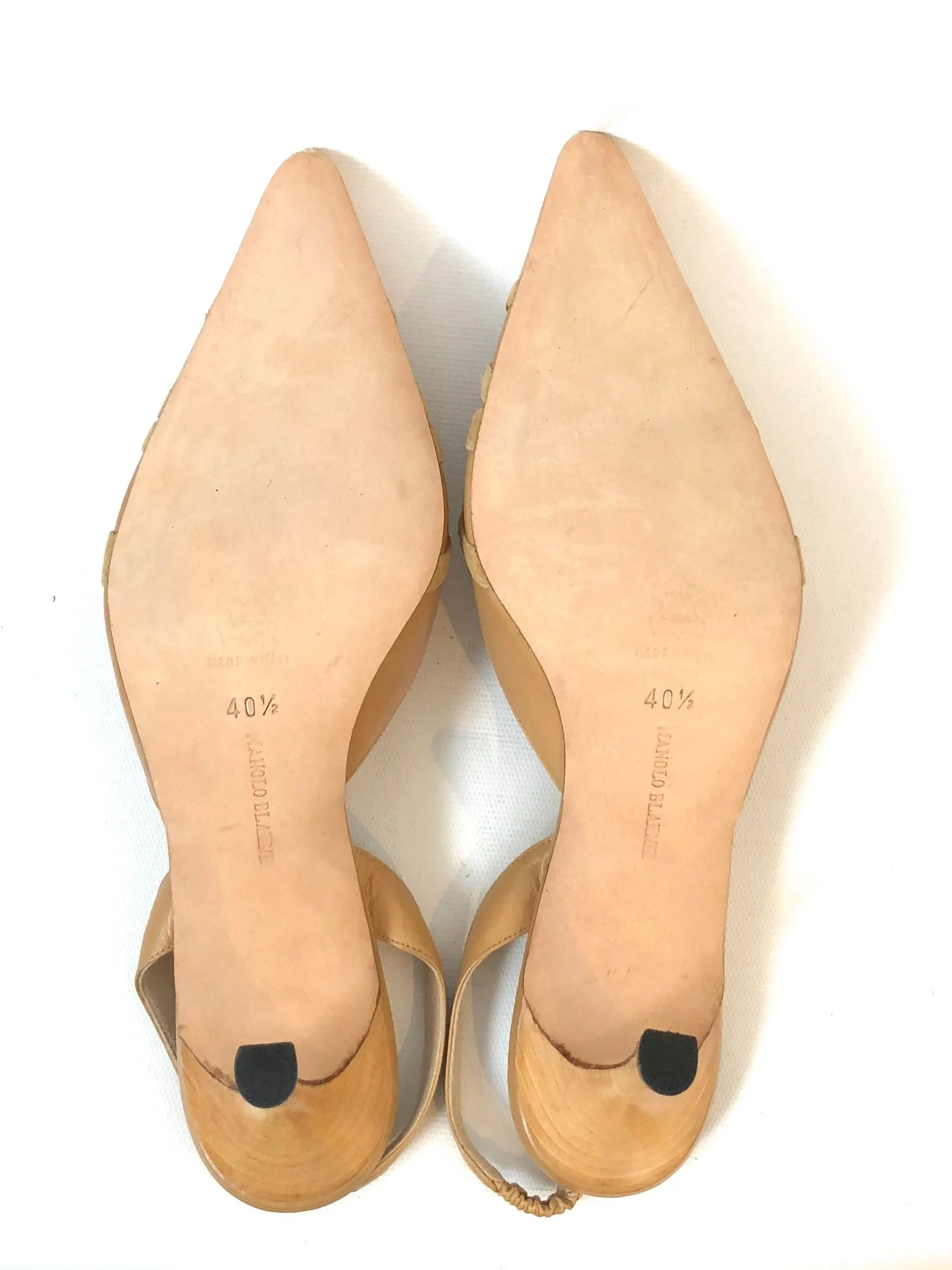 Manolo Blahnik Slingback Pump Size 40.5 It (10.5 Us)