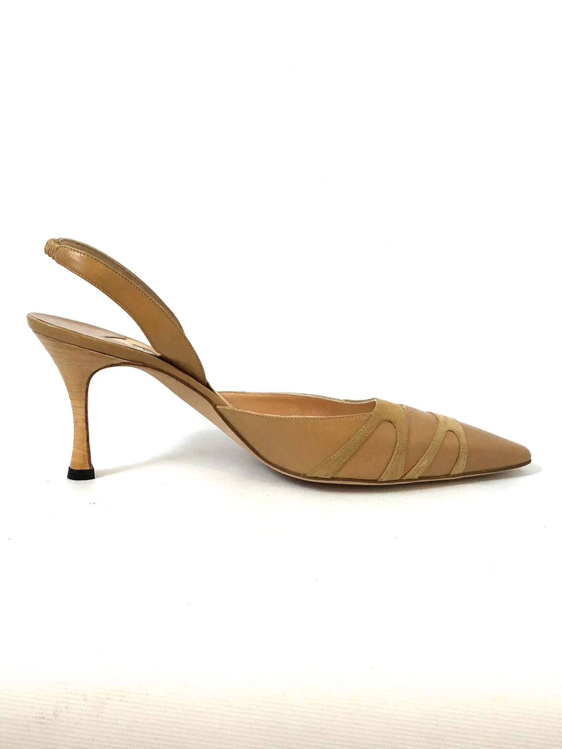 Manolo Blahnik Slingback Pump Size 40.5 It (10.5 Us)