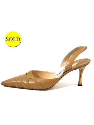 Manolo Blahnik Slingback Pump Size 40.5 It (10.5 Us)