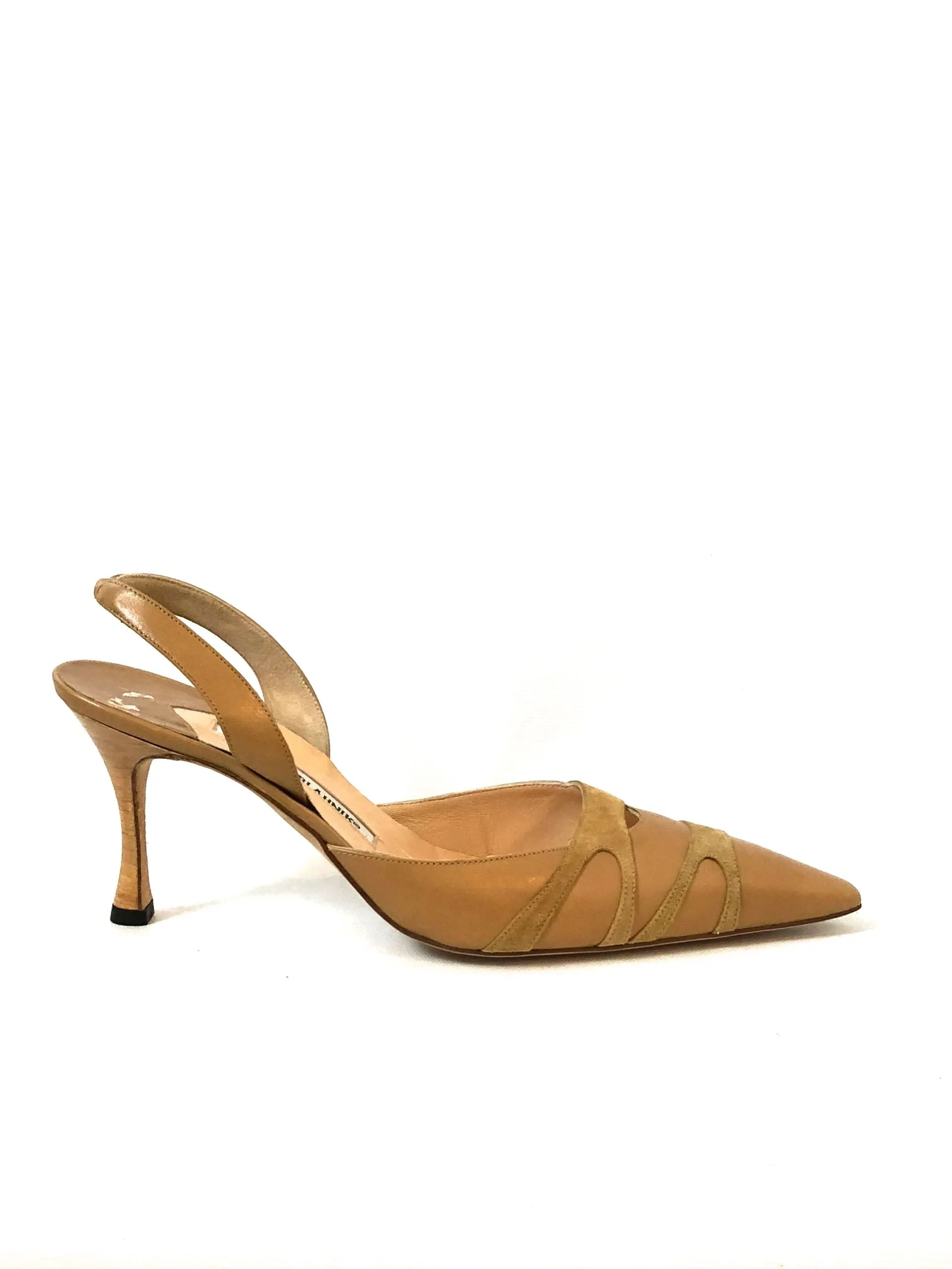 Manolo Blahnik Slingback Pump Size 40.5 It (10.5 Us)