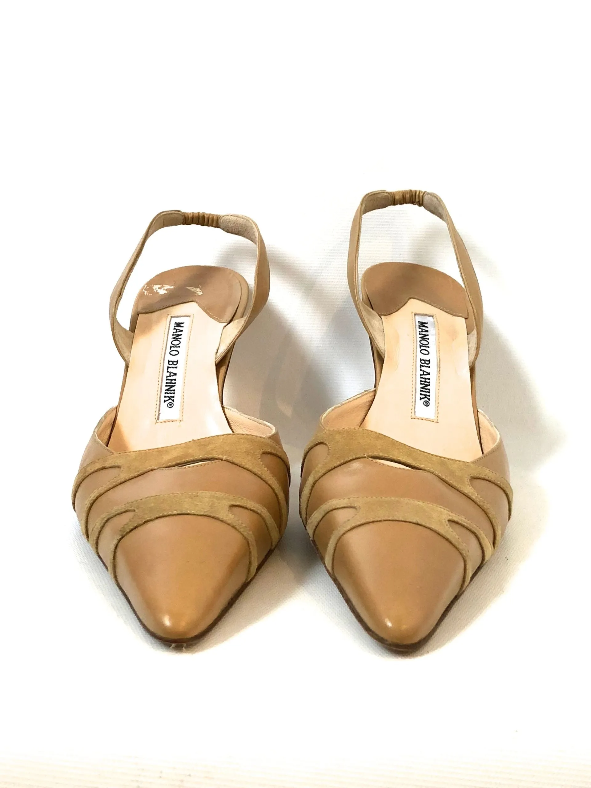 Manolo Blahnik Slingback Pump Size 40.5 It (10.5 Us)