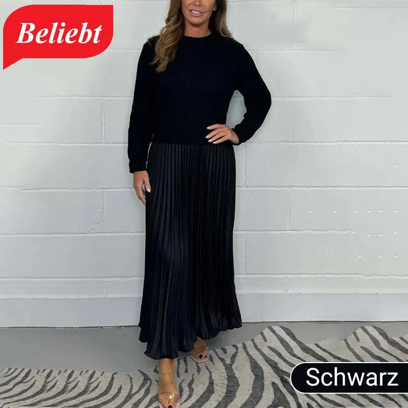 MARIA | Elegant and stylish pleated dresses with a round neckline