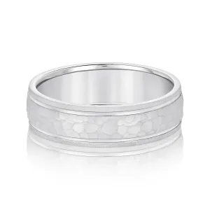 Men's Hammered Grooved Edged Band