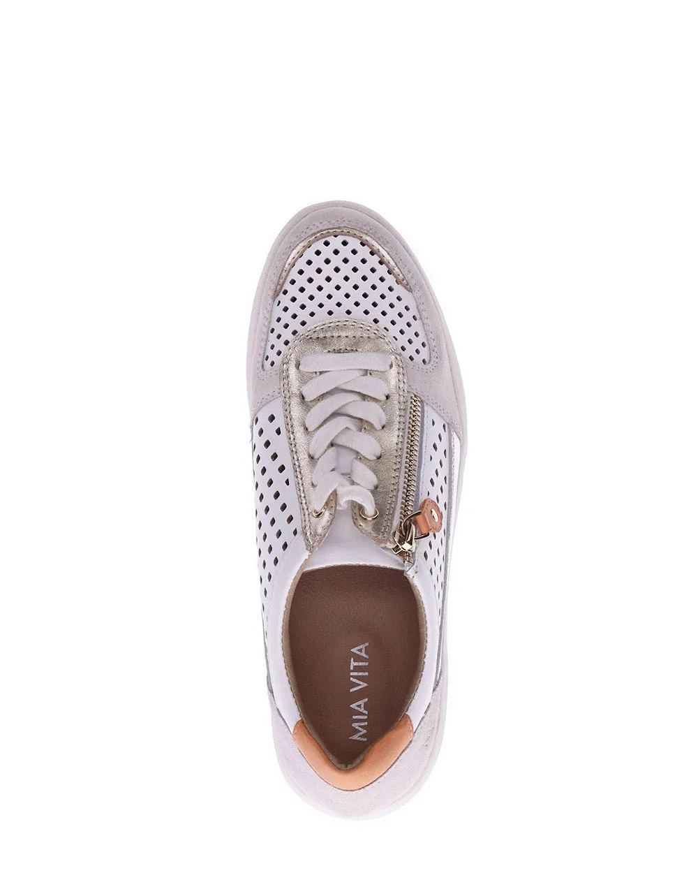 Mia Vita Baxley White/Apricot Sneaker