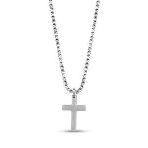 Mini Beveled Edge Cross Pendant