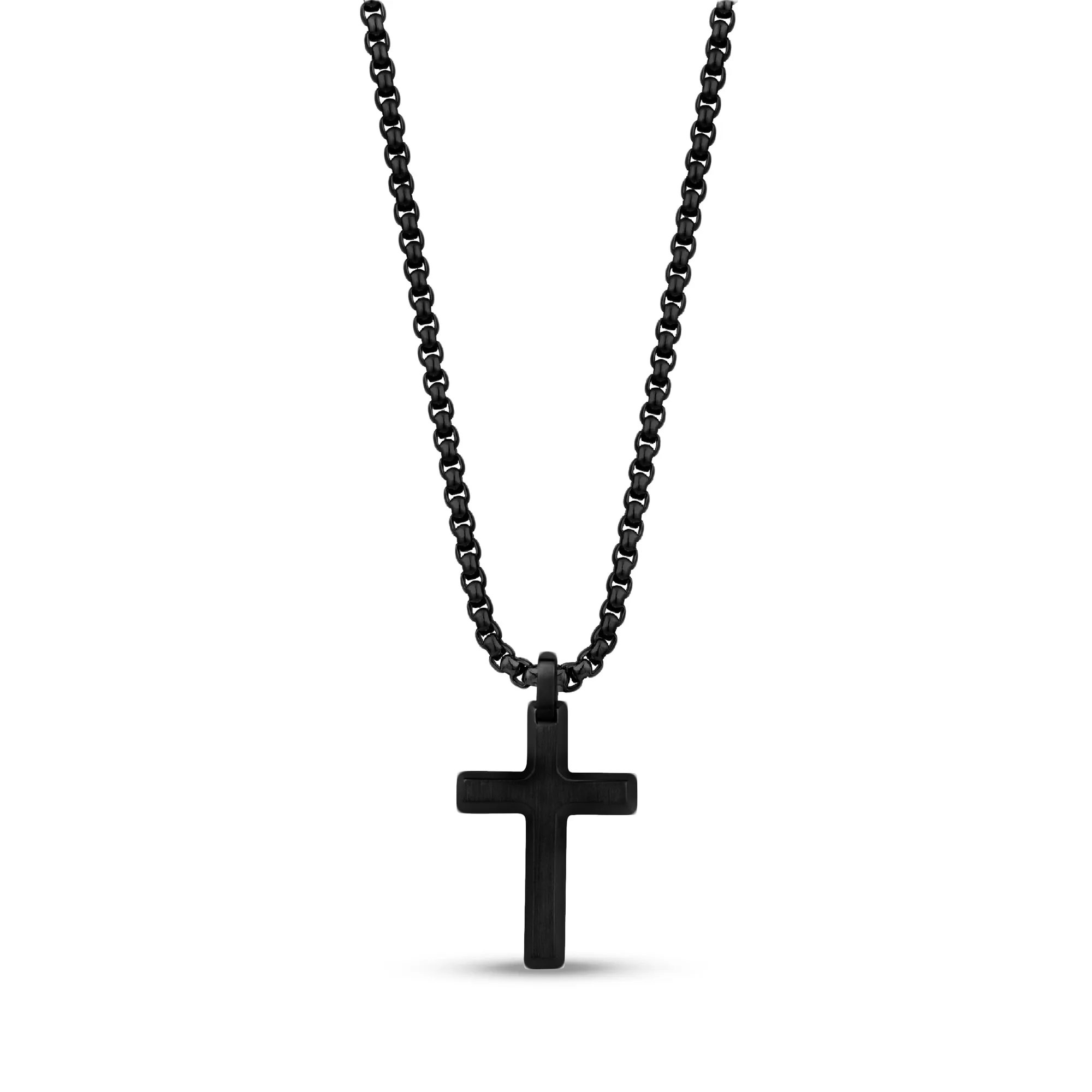 Mini Beveled Edge Cross Pendant