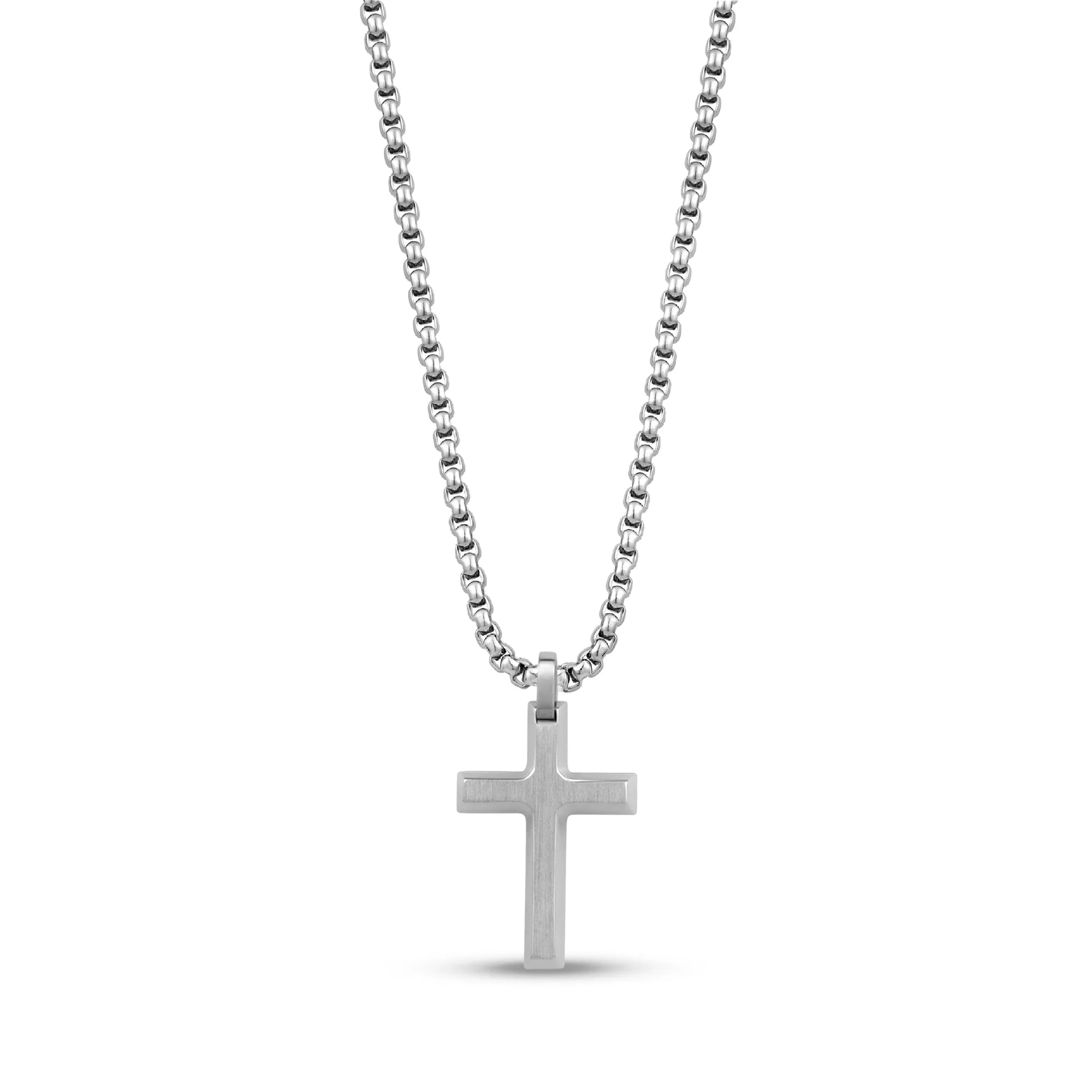 Mini Beveled Edge Cross Pendant