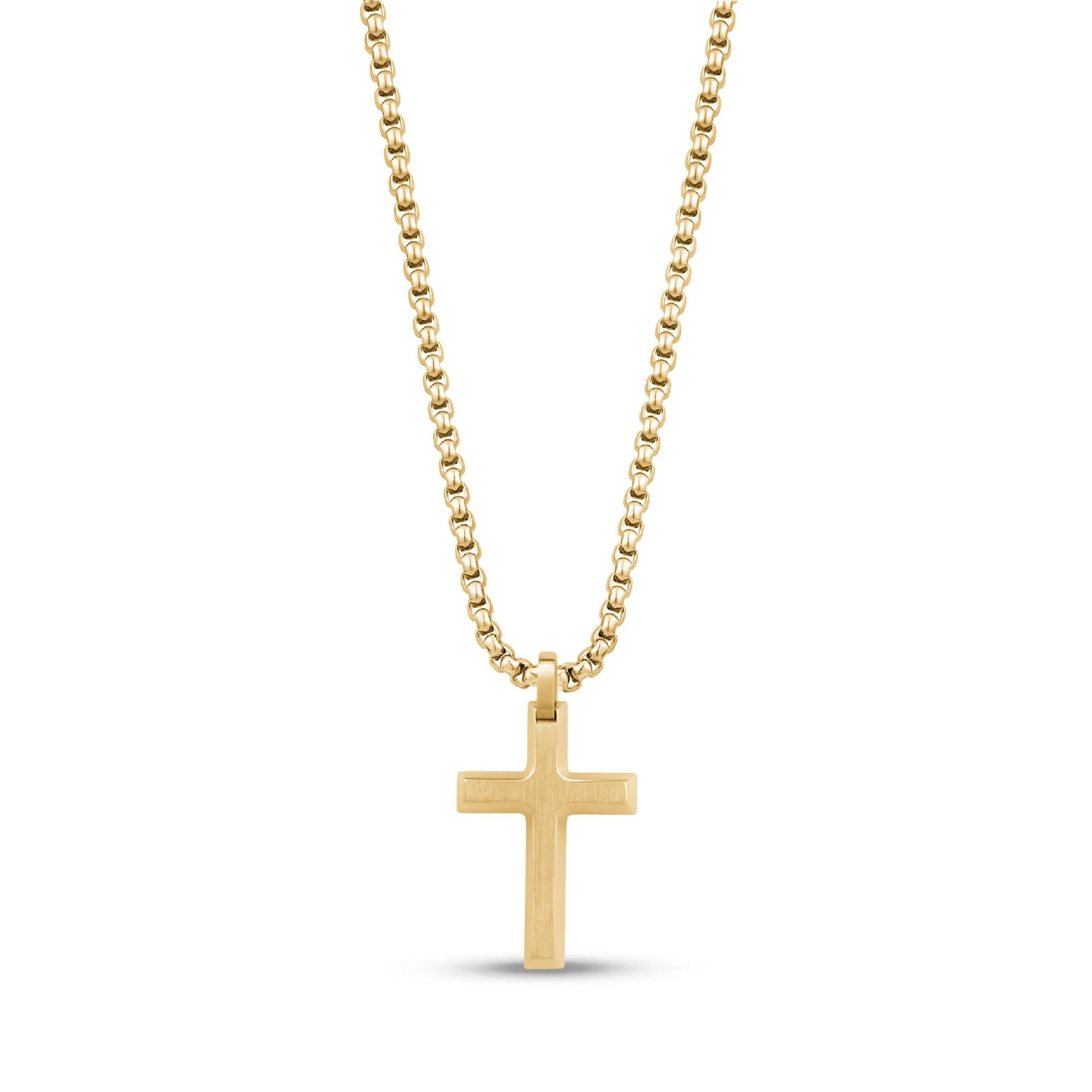 Mini Beveled Edge Cross Pendant