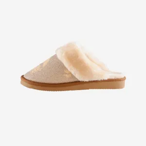 Minnesota Vikings Womens Glitter Open Back Fur Moccasin Slipper