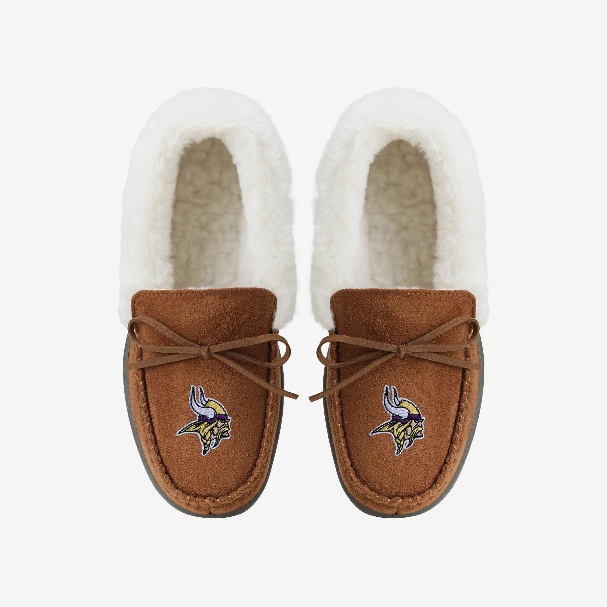 Minnesota Vikings Womens Tan Moccasin Slipper