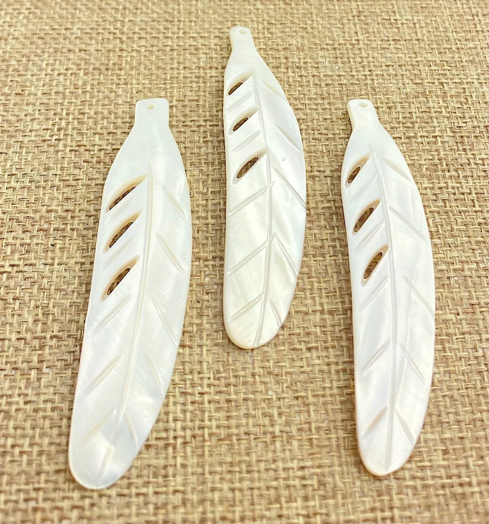 Mother of Pearl Feather Charm Sku#M123