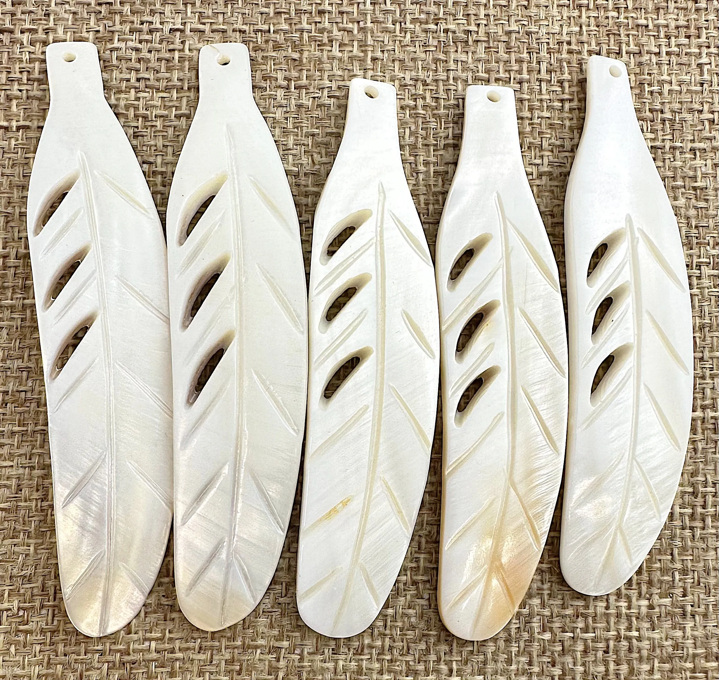 Mother of Pearl Feather Charm Sku#M123