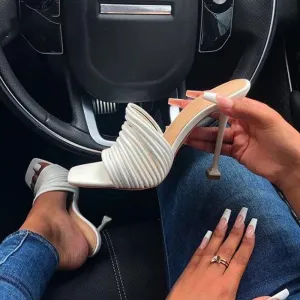Narrow Band Square Toe Stilettos