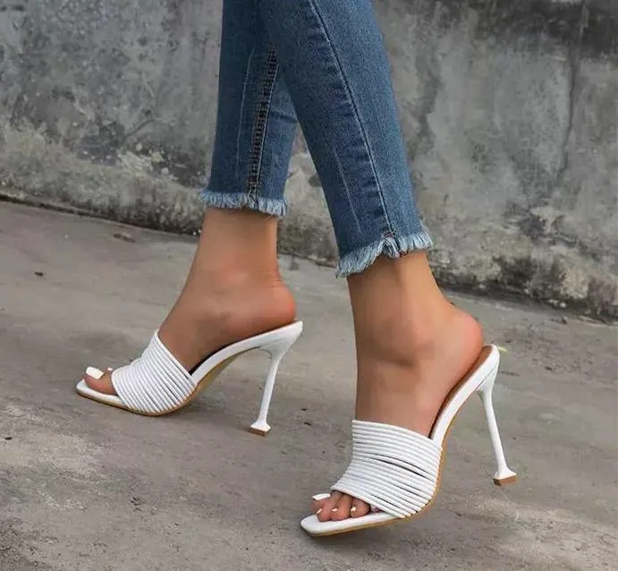 Narrow Band Square Toe Stilettos