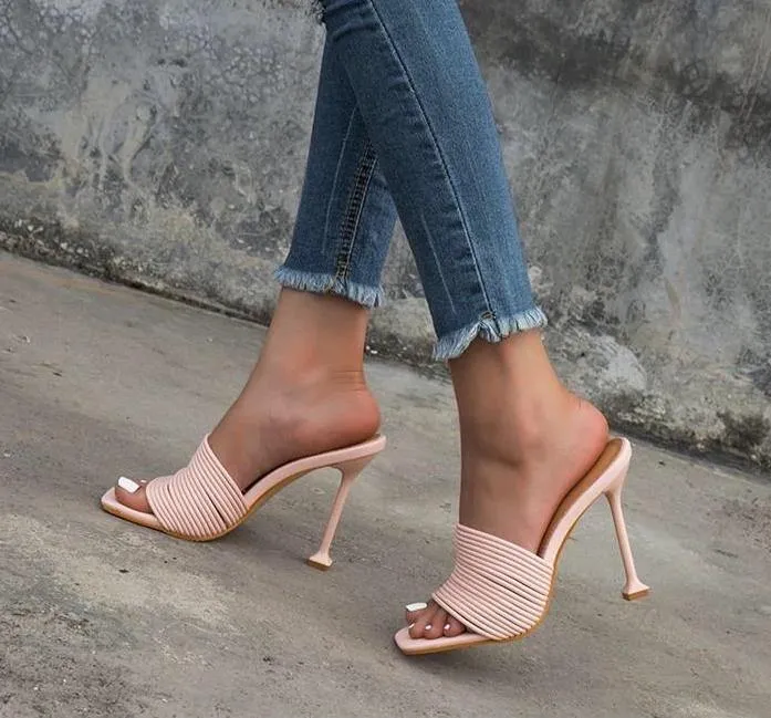 Narrow Band Square Toe Stilettos