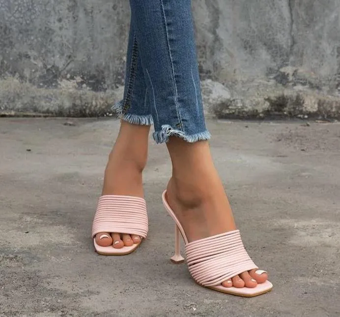 Narrow Band Square Toe Stilettos