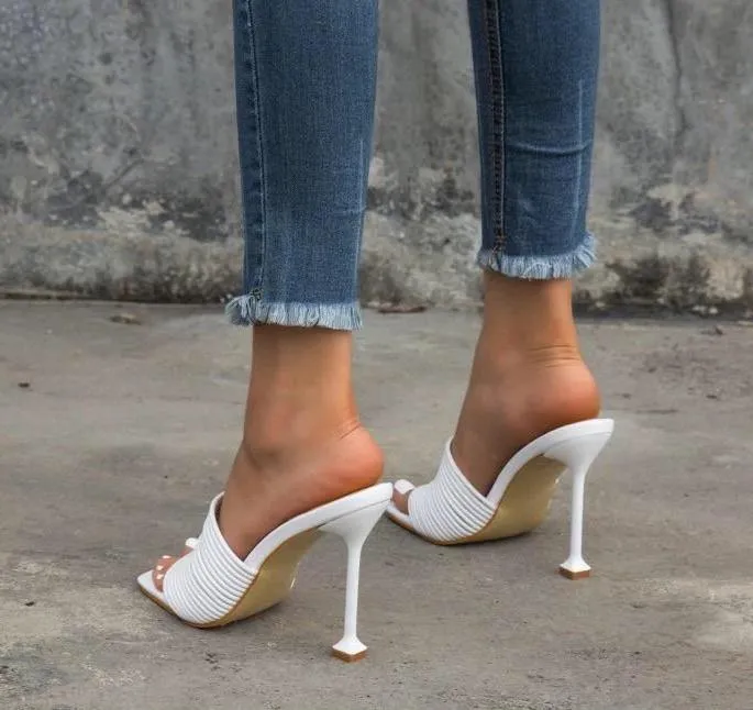Narrow Band Square Toe Stilettos