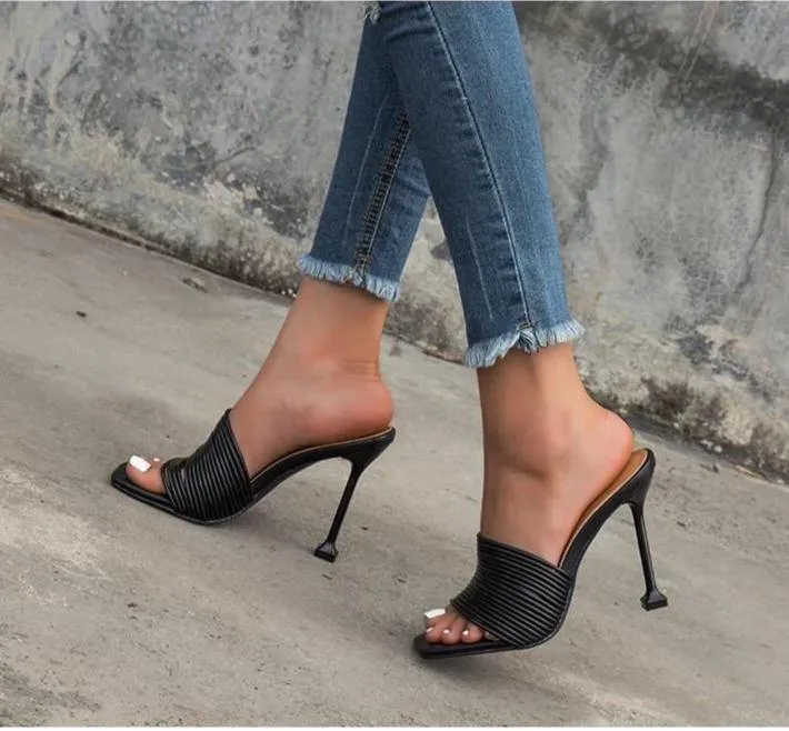 Narrow Band Square Toe Stilettos