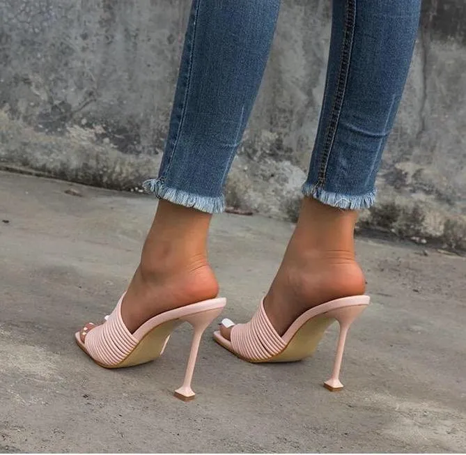 Narrow Band Square Toe Stilettos