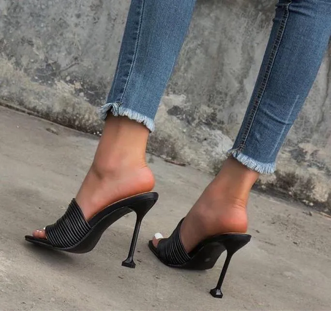 Narrow Band Square Toe Stilettos