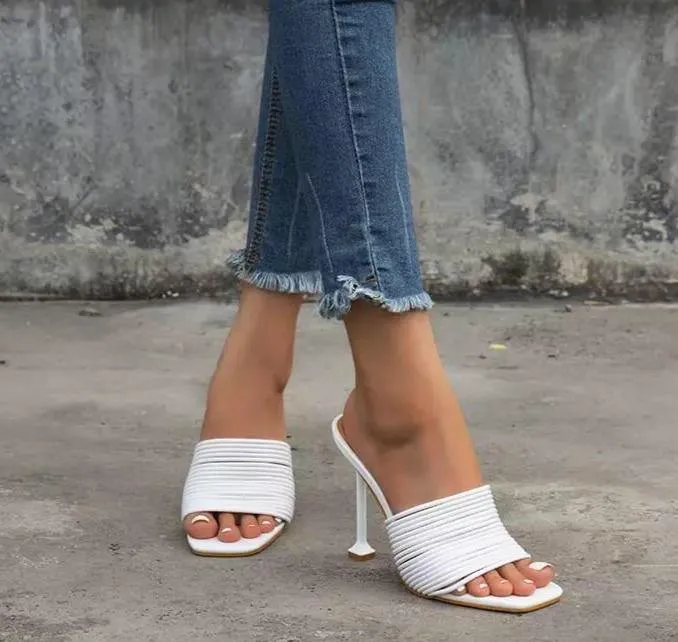 Narrow Band Square Toe Stilettos