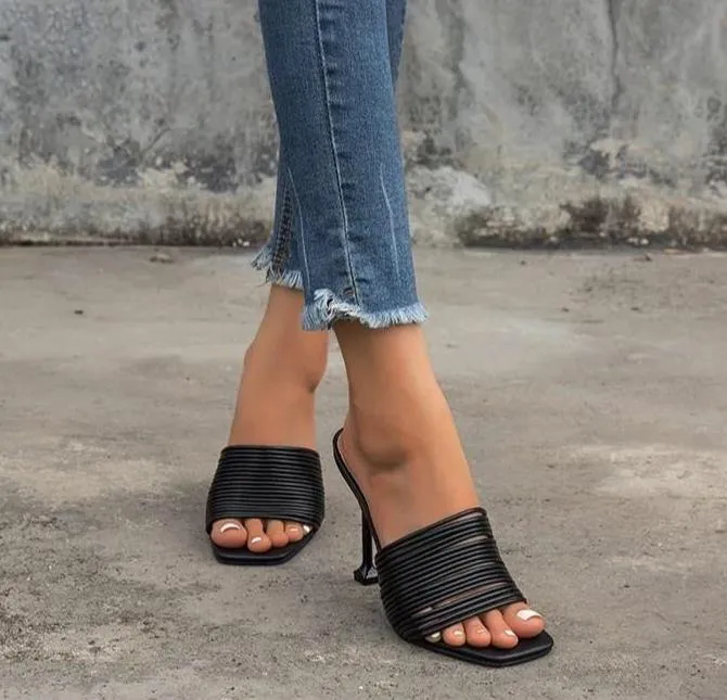 Narrow Band Square Toe Stilettos