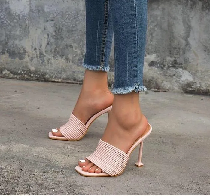 Narrow Band Square Toe Stilettos