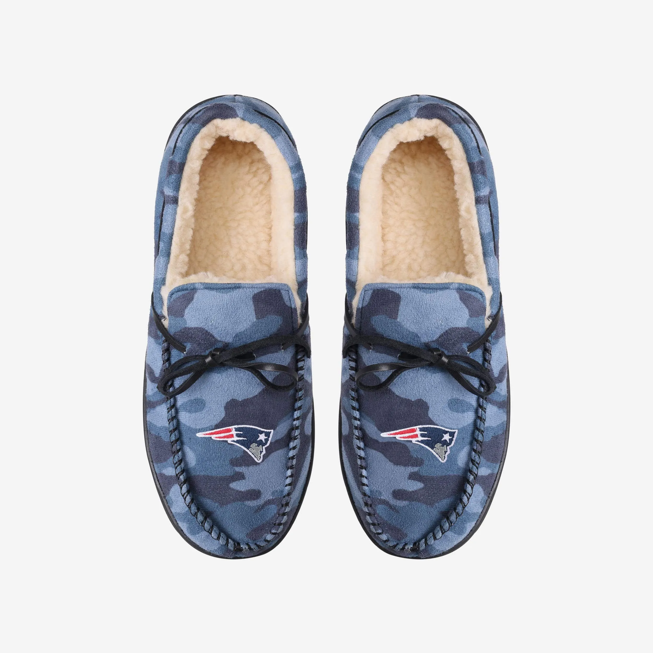 New England Patriots Printed Camo Moccasin Slipper
